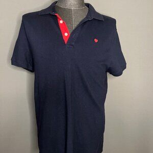 MOSCHINO Men's "HEART" Navy blue polo shirt XL